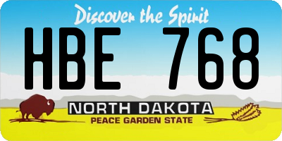 ND license plate HBE768