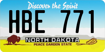 ND license plate HBE771