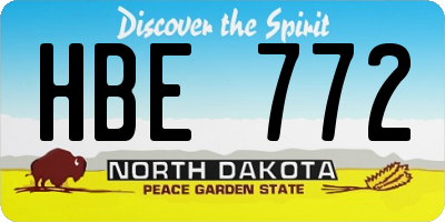 ND license plate HBE772