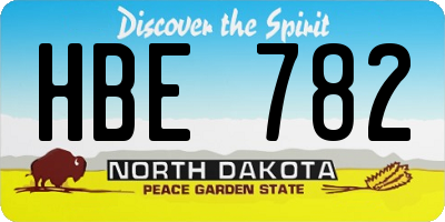 ND license plate HBE782