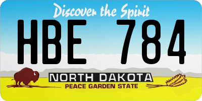 ND license plate HBE784