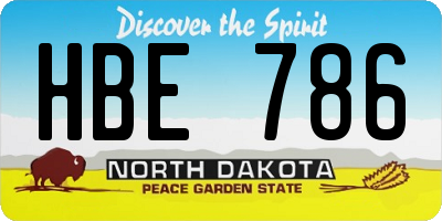 ND license plate HBE786