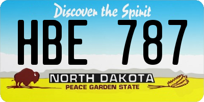 ND license plate HBE787