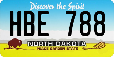 ND license plate HBE788