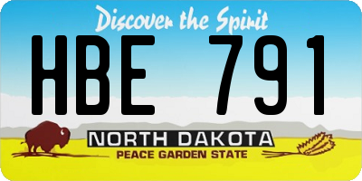 ND license plate HBE791