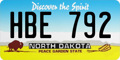 ND license plate HBE792