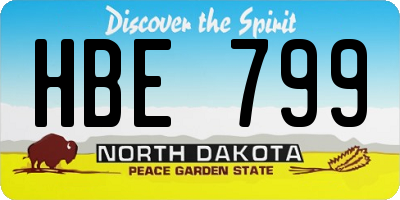 ND license plate HBE799