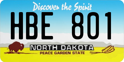 ND license plate HBE801