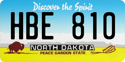 ND license plate HBE810