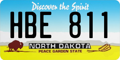 ND license plate HBE811