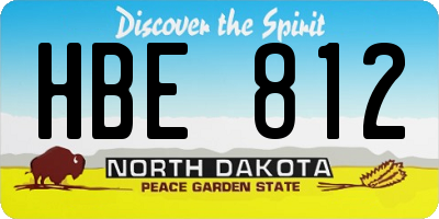 ND license plate HBE812