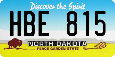 ND license plate HBE815