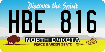 ND license plate HBE816