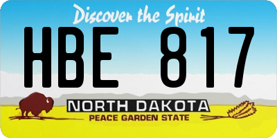 ND license plate HBE817