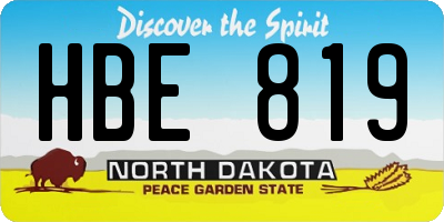 ND license plate HBE819