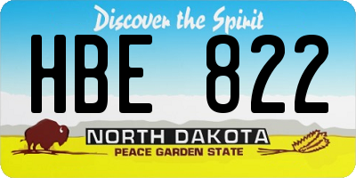 ND license plate HBE822