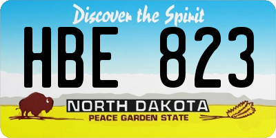 ND license plate HBE823