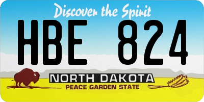 ND license plate HBE824