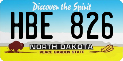 ND license plate HBE826