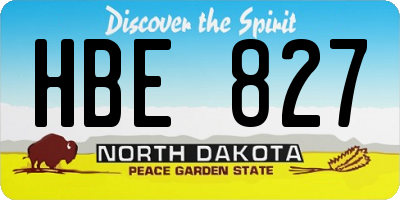 ND license plate HBE827
