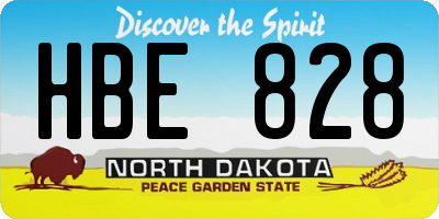 ND license plate HBE828