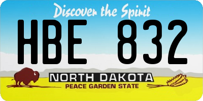 ND license plate HBE832