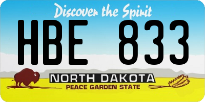 ND license plate HBE833