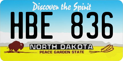ND license plate HBE836