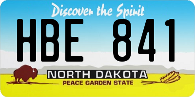 ND license plate HBE841