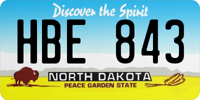 ND license plate HBE843