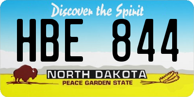ND license plate HBE844
