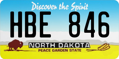 ND license plate HBE846