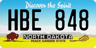 ND license plate HBE848