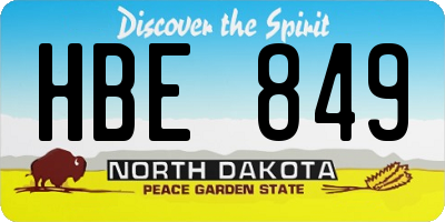 ND license plate HBE849
