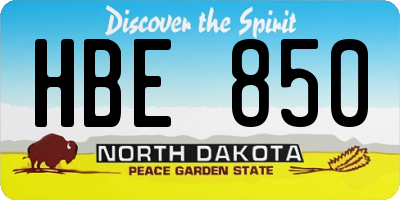 ND license plate HBE850