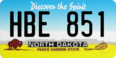 ND license plate HBE851