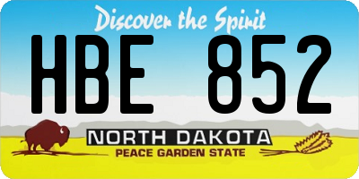 ND license plate HBE852