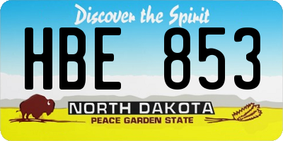 ND license plate HBE853