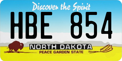 ND license plate HBE854