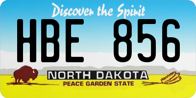 ND license plate HBE856