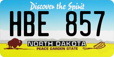 ND license plate HBE857