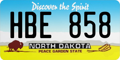 ND license plate HBE858