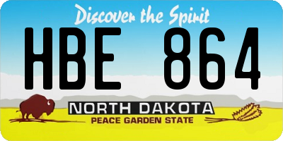 ND license plate HBE864