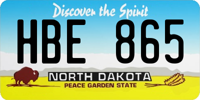 ND license plate HBE865