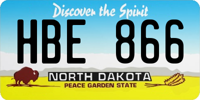ND license plate HBE866