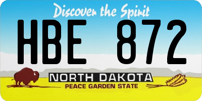 ND license plate HBE872