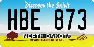 ND license plate HBE873