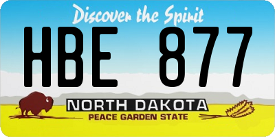 ND license plate HBE877