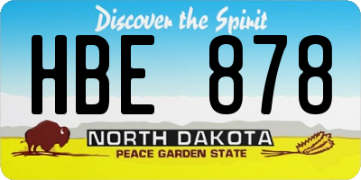 ND license plate HBE878