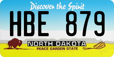 ND license plate HBE879